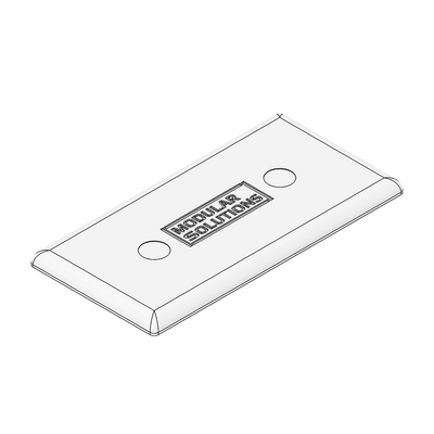 MODULAR SOLUTIONS POLYAMIDE END CAP<BR>30MM X 60MM LIGHT GRAY